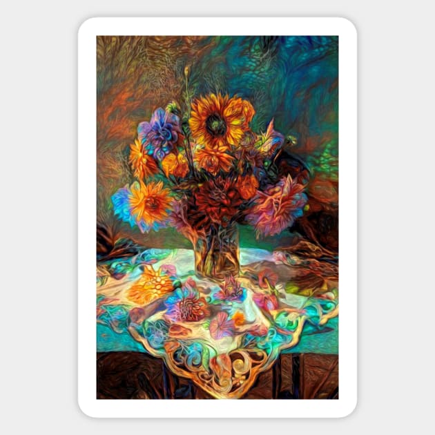 Fractal bouquet Sticker by redwitchart